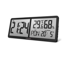 ELDONEX ECL-1110-BK - Juodas skaitmeninis sieninis laikrodis TimeCheck 4xAA