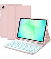 Rožinis atverčiamas dėklas + klaviatūra Samsung Galaxy Tab A9 / A11 8.7 planšetei "Tech-Protect SC + Keyboard"
