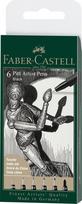 Faber-Castell - 6 pitt Artist Pen, brush - Black (167154)