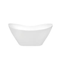 Lieto akmens vonia Besco Viya 170x72cm su juodos matinės spalvos Click-Clack