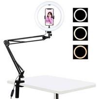 Darbo stovas su 26 cm LED Vlogging žiedu Puluz PKT3090B