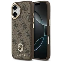 GUESS dėklas IPHONE 17, suderinamas su MagSafe GUHMP17SP4GRMDEW (PU W/ 4G Strass Logotipas) rudas