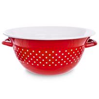 Orion dubuo, 2,5 l, Virtuvinis dubuo emaliuota raudona su žirneliais TECKA 26 cm, 2,5 l