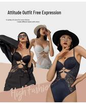 One-Piece Lace Shaping Bodysuit with Built-In Bra for Enhanced Bust 34/75AB mėlyna