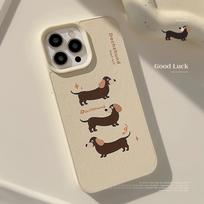 Custard Dachshund Leather for Apple 16 Phone Case for IPhone17 Promax Niche 17promax