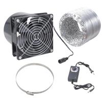 12V Adjustable Speed Axial Exhaust Fan 120mm High Airflow 7000RPM for DIY Ventilation Projects Includes 3  Duct Plate Kit gray