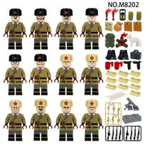 Antrojo pasaulinio karo karinė serija Raudonosios armijos karininko minifigūrėlės konstravimo kaladėlės žaislai