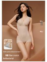 Seamless One-Piece Bodysuit: Flat-Leg, Wrap-Chest, Tummy Control, Waist Cincher, Hip Lifting, Body Shaper XXXL (68-75 kg)