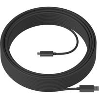 LOGITECH Strong USB cable USB Type A M to 24 pin USB-C M USB 3.2 Gen 2 25 m plenum Active Optical Cable AOC for Room Solution