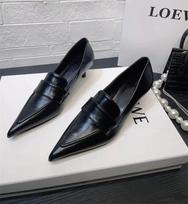 Smailūs odiniai batai moterims, vidutinio kulno, mokasinai, madingi biuro bateliai, sekli, elegantiški, suknelės, rudens tendencija, Chelsea, Oxford, Zapatos 35 juoda