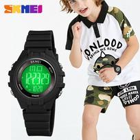 SKMEI Child Digital Watch For Kids Alarm Backlight Waterproof Wrist Watch For Boys Girls 1716 juoda