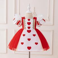 Širdžių Karalienės Helovino Cosplay Sijonas ir Suknelė Kostiumas 100cm/2-3 Years raudona