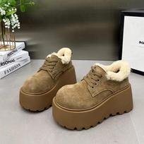 Women Suede Ankle Snow Boots Fur Sport Warm Shoes 2025 Winter New Brand Flats Platform Short Plush Shoes Casual Sneakers Botas 35 chaki