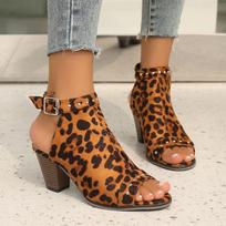 Moteriški Batai 2024 Vasaros Moteriški Dirželiu ant Kulno Batai Seksualūs Suknelė Aukšti Kulniukai Patogūs Didelio Dydžio Moteriški Batai Zapatos De Mujer 35 leopardo rašto spalva