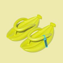 Banano dizaino šlepetės moterims, vyrams, vasarinės, naujoviškos, su storu padu, platforminės, neslystančios basutės, vonios kambario poros avalynė 36-37 fluorescencinė žalia spalva