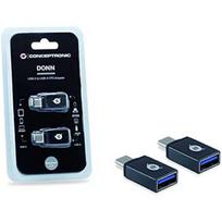 Conceptronic DONN03G USB 3.1 Type-C į Type-A Adapteris, Juoda