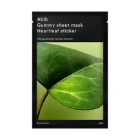 Abib Gummy Sheet Mask Heartleaf Sticker lakštinė veido kaukė, 1 vnt.