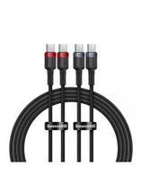 2x „Cafule USB-C“ – USB-C 100 W 1 m laidas – raudonai juodas ir juodai pilkas