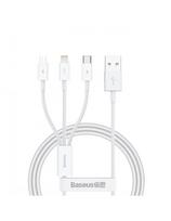 3in1 laidas Superior Series USB-A - USB-C / Lightning / micro USB 3.5A 1m - baltas
