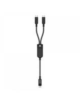 2in1 dvigubas USB-C laidas - 2x USB-C 100W 480Mb/ s - juodas