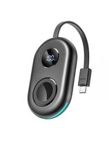 2500 mAh išorinė baterija su 3 W „Apple Watch“ įkrovikliu ir USB-C laidu – juoda