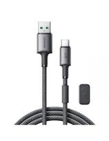 USB-A - USB-C laidas su organizatoriumi ir magnetiniu laikikliu 1,2 m - pilkas