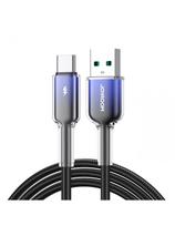 „Crystal-Clear“ serijos 3A USB-A - USB-C laidas, 1,2 m, juodas