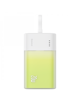 „Popsicle“ išorinė baterija 5200mAh 20W su „Lightning“ laidu 60W/ 20V/ 3A/ 30cm - balta-žalia