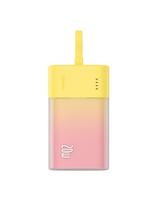 „Popsicle“ išorinė baterija 5200mAh 20W su „Lightning“ laidu 60W/ 20V/ 3A/ 30cm - geltona-rožinė