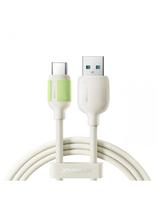USB-A - USB-C laidas su fluorescenciniu antgaliu 1,2 m - smėlio spalvos