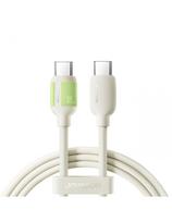 USB-C - USB-C laidas su fluorescenciniu antgaliu 60W 1.2m - smėlio spalvos
