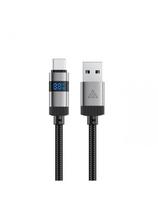 USB-A - USB-C laidas su ekranu 480Mb/ s 66W 1.2m - juodas