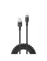 Spiralinis kabelis USB-A - USB-C 480Mb/ s 3A 1.2m - juodas