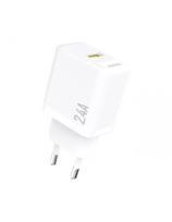 2,4 A USB-A sieninis įkroviklis – baltas