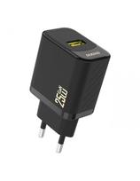 GaN 25W USB-A sieninis įkroviklis – juodas