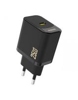 25 W GaN USB-C sieninis įkroviklis – juodas