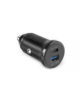 „Power Delivery“ USB-A USB-C 25 W automobilinis įkroviklis – juodas