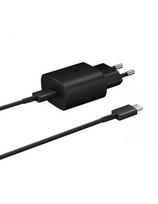 „Samsung USB-C“ 25 W sieninis įkroviklis su USB-C laidu – juodas