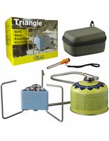 TRIANGLE dujinė viryklė su kasetėmis, 3 degikliais, 2,3 kW žiebtuvėlis