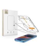 Grūdintas stiklas iPhone 13 / 13 PRO / 14 / 16e su „Quick Set+“ montavimo rėmeliu - 2 vnt.
