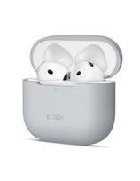 Apsauginis silikoninis dėklas, skirtas „Apple AirPods 4“ ausinėms – pilkas