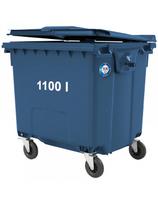 Konteineris komunalinėms atliekoms PZH EN 840-2 DIN 1100L - mėlynas