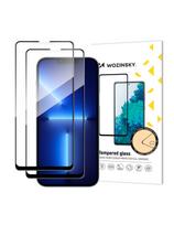 Grūdintas stiklas iPhone 14 Plus / 13 Pro Max visam ekranui su rėmeliu, juodas, Case Friendly - 2 vnt.