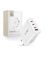 „GaN 3x USB-C PD USB-A QC 100W“ sieninis įkroviklis – baltas