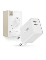 2x USB-C PD 35W sieninis įkroviklis – baltas