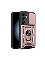 „Hybrid Armor Camshield“ dėklas „Samsung Galaxy A56“ su kameros stovu – rožinis
