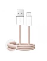 „Fabrik“ 10 W 1,5 m pintas USB-A - USB-C laidas – smėlio spalvos