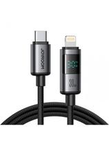 USB-C ekrano kabelis – „iPhone Lightning“ 30 W, 1,2 m – juodas
