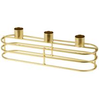 Žvakidė Žvakių Stovas Triple Metal Gold 30x8cm