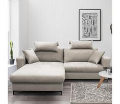 Išskleidžiama L formos kairinė kampinė sofa HORTA su talpia patalynės dėže, pilka